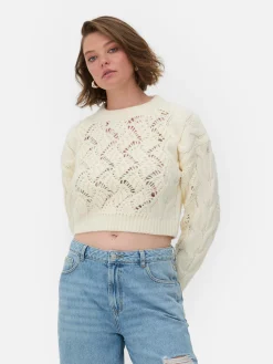 Rita Ora Open Stitch Cable Knit Sweater