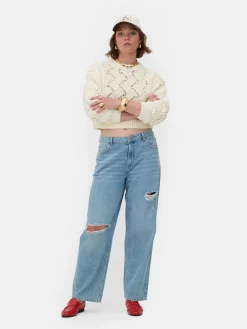 Rita Ora Open Stitch Cable Knit Sweater