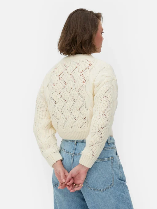 Rita Ora Open Stitch Cable Knit Sweater