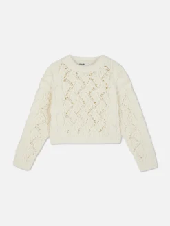 Rita Ora Open Stitch Cable Knit Sweater