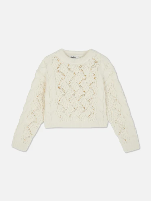 Rita Ora Open Stitch Cable Knit Sweater