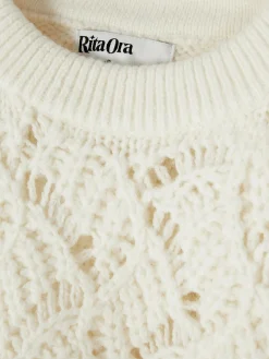 Rita Ora Open Stitch Cable Knit Sweater