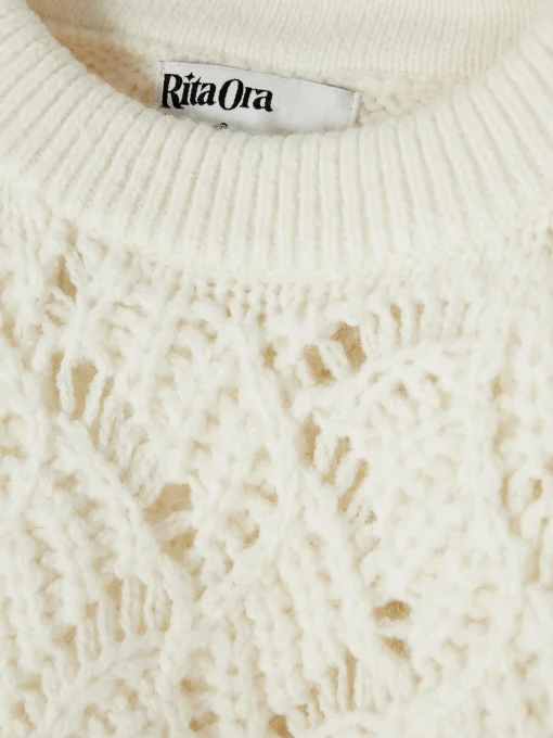 Rita Ora Open Stitch Cable Knit Sweater