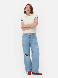 Rita Ora Ripped Dad Jeans