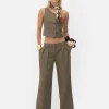 Rita Ora Slouchy Pleated Wide Leg Pants