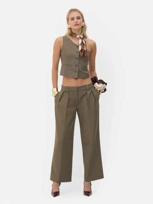 Rita Ora Slouchy Pleated Wide Leg Pants