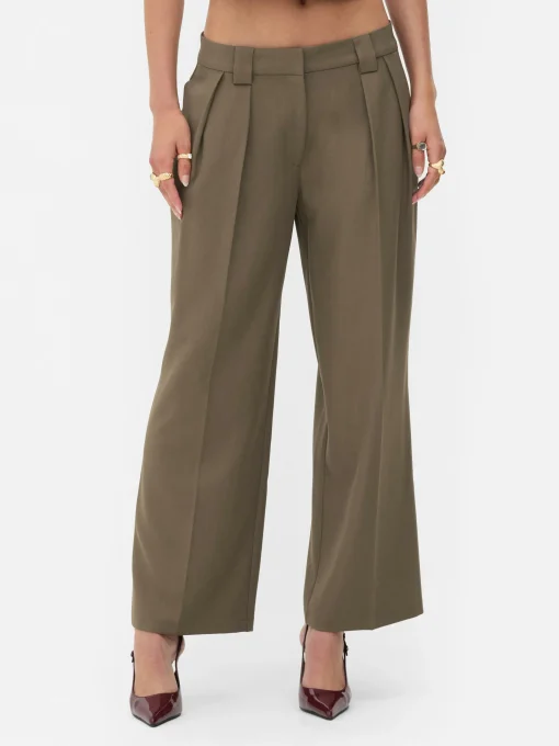 Rita Ora Slouchy Pleated Wide Leg Pants