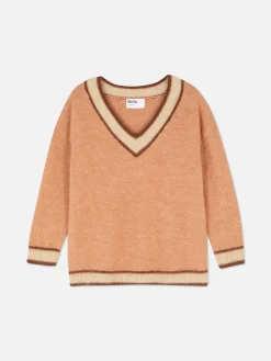 Rita Ora Vintage Style V-Neck Sweater