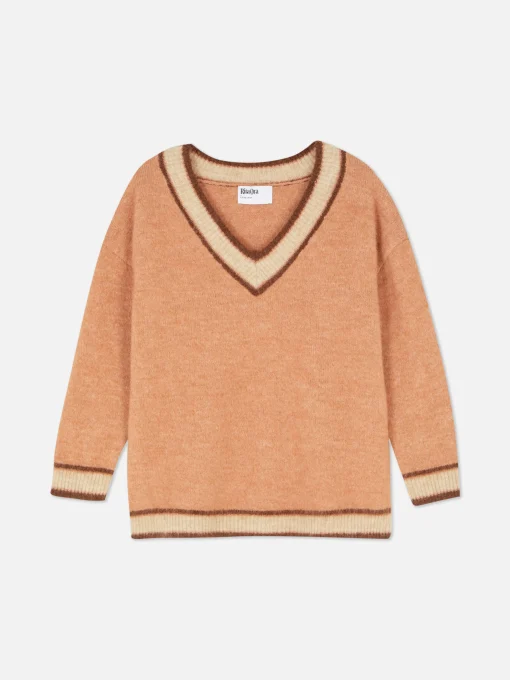 Rita Ora Vintage Style V-Neck Sweater
