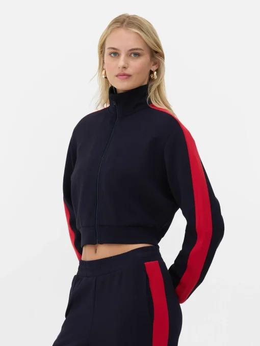 Rita Ora Zip-Up Funnel Neck Sweatshirt