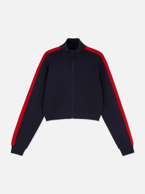 Rita Ora Zip-Up Funnel Neck Sweatshirt