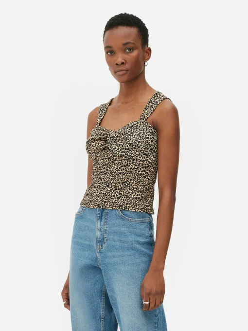 Ruched Knot Sleeveless Top