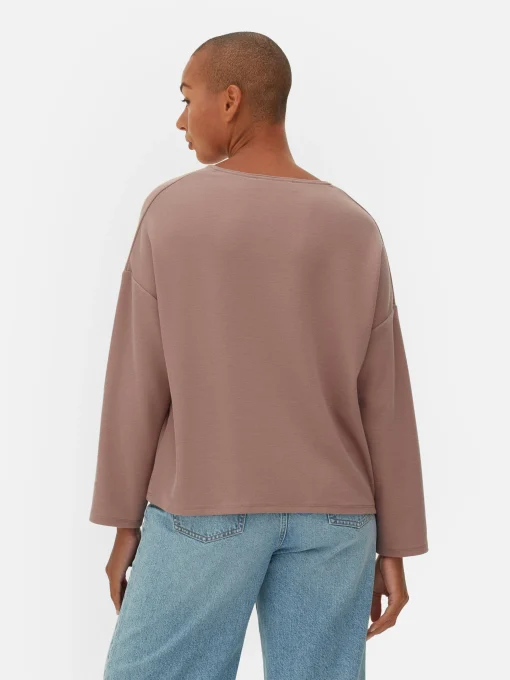 Seam Detail Long Sleeve Top