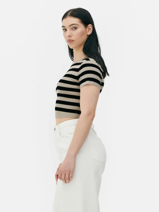 Short Sleeve Cropped Sweater