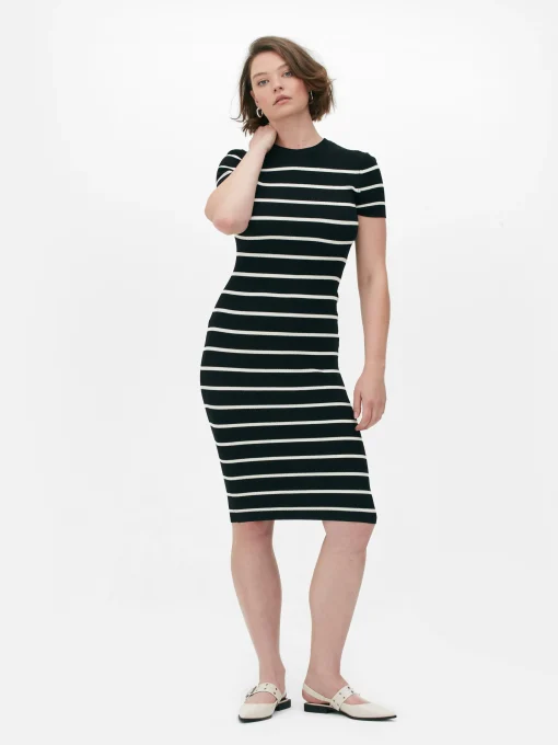Short Sleeve Midi Sweater Dress
