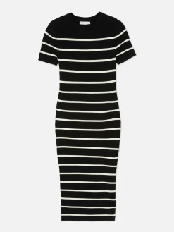 Short Sleeve Midi Sweater Dress