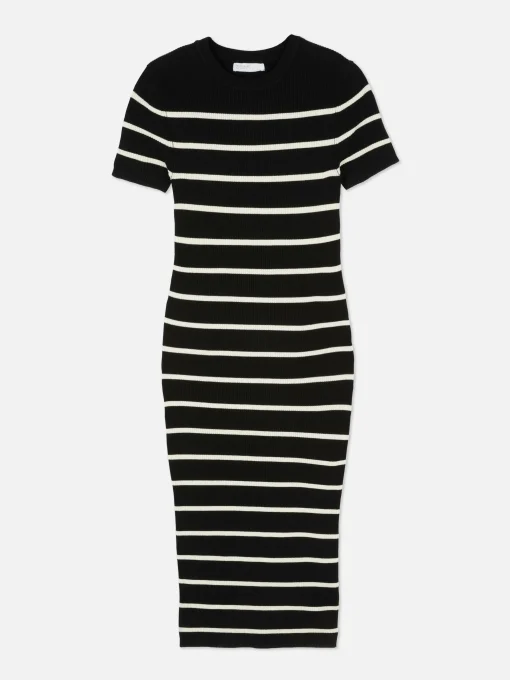 Short Sleeve Midi Sweater Dress