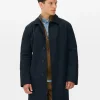Single-Breasted Long Raincoat