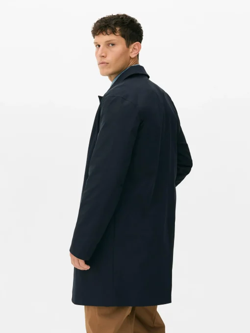 Single-Breasted Long Raincoat