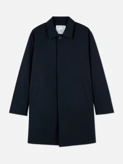 Single-Breasted Long Raincoat