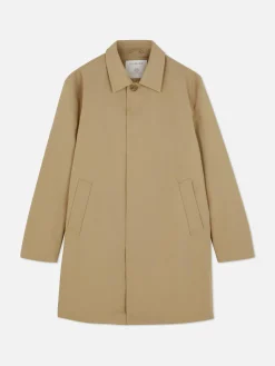 Single-Breasted Long Raincoat
