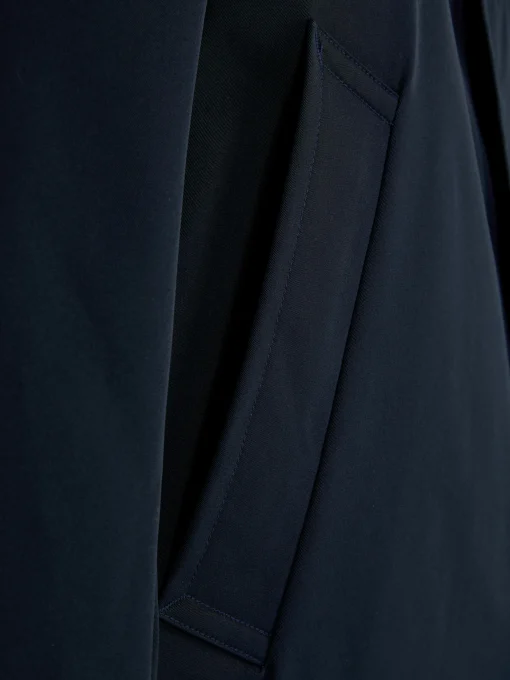 Single-Breasted Long Raincoat