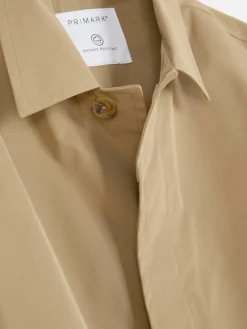 Single-Breasted Long Raincoat