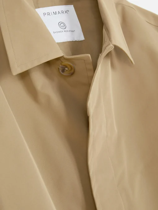 Single-Breasted Long Raincoat