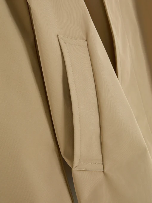 Single-Breasted Long Raincoat