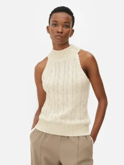 Sleeveless Cable Knit Tank