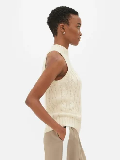 Sleeveless Cable Knit Tank