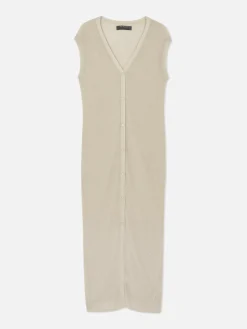 Sleeveless Long Cardigan