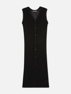 Sleeveless Long Cardigan