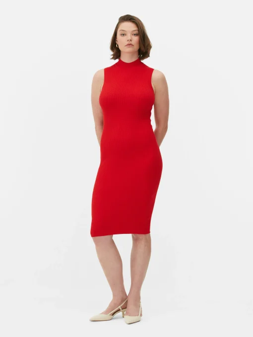 Sleeveless Midi Knit Dress