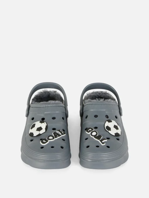 Soccer Faux Fur Lined Clogs