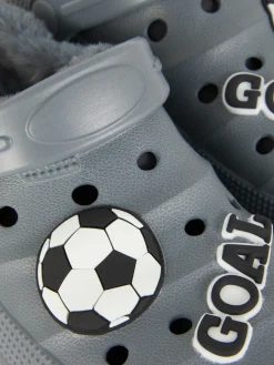 Soccer Faux Fur Lined Clogs