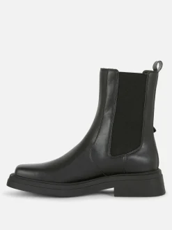 Square Toe Faux Leather Chelsea Boots