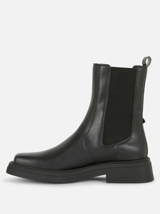 Square Toe Faux Leather Chelsea Boots