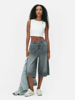 Stretch Cropped Racerback Tank