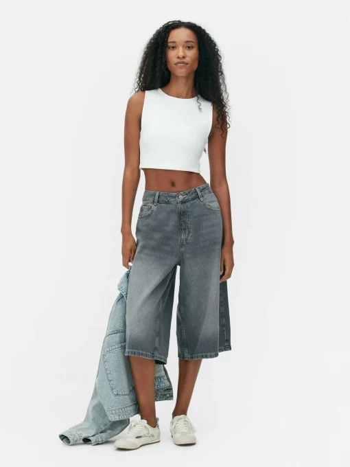 Stretch Cropped Racerback Tank