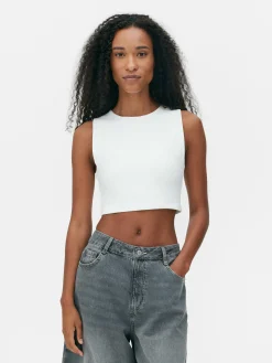 Stretch Cropped Racerback Tank