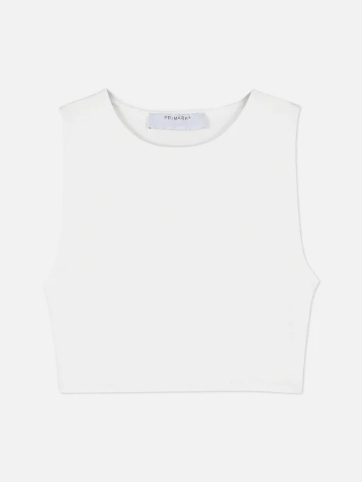 Stretch Cropped Racerback Tank