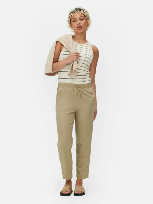 Tapered Poplin Joggers