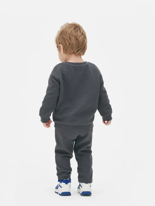 Textured Sweatshirt And Joggers Set