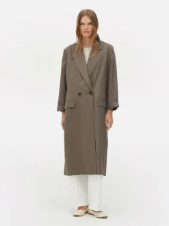 The Edit Double-Breasted Duster Coat