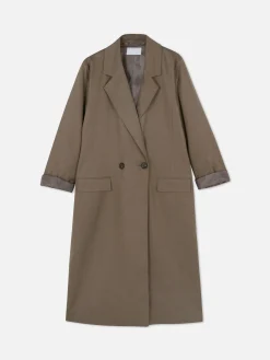 The Edit Double-Breasted Duster Coat