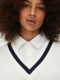 Two-in-One Preppy Pullover And Shirt