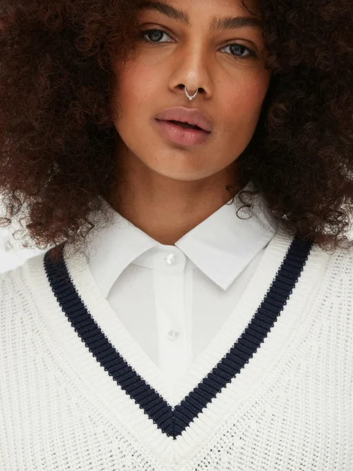 Two-in-One Preppy Pullover And Shirt