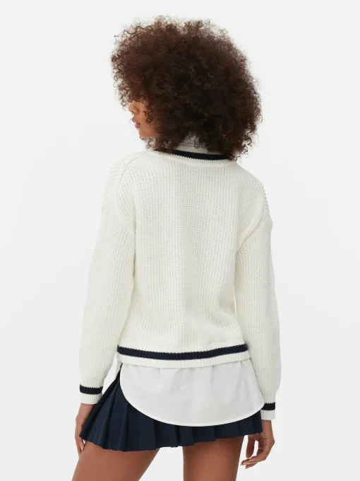 Two-in-One Preppy Pullover And Shirt