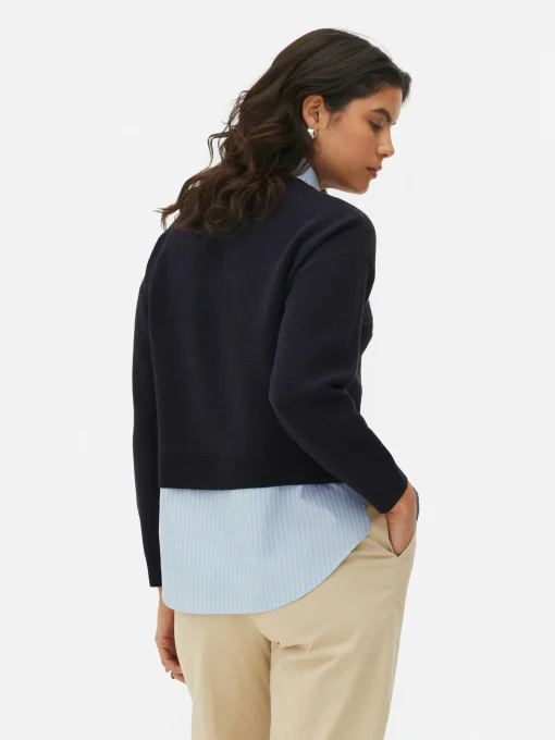 Two-in-One Slogan Sweater And Shirt